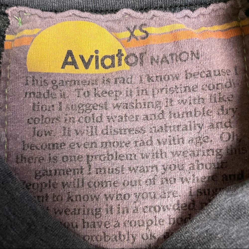 AVIATOR NATION Rainbow Embroidered Charcoal Gray Pullover Sweatshirt - Picture 10 of 10